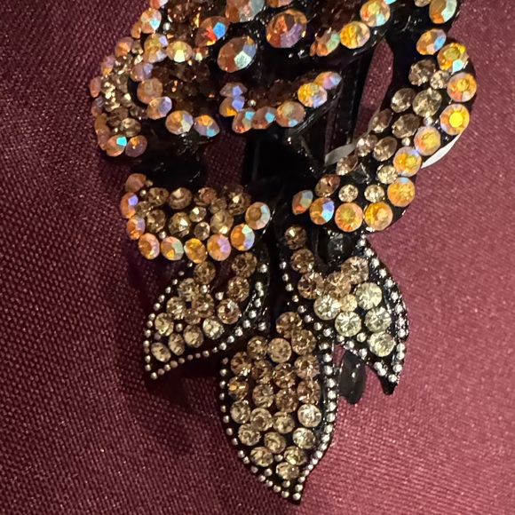 Dazzling Vintage Gold Crystal Hair Barrette - New - Picture 4 of 8